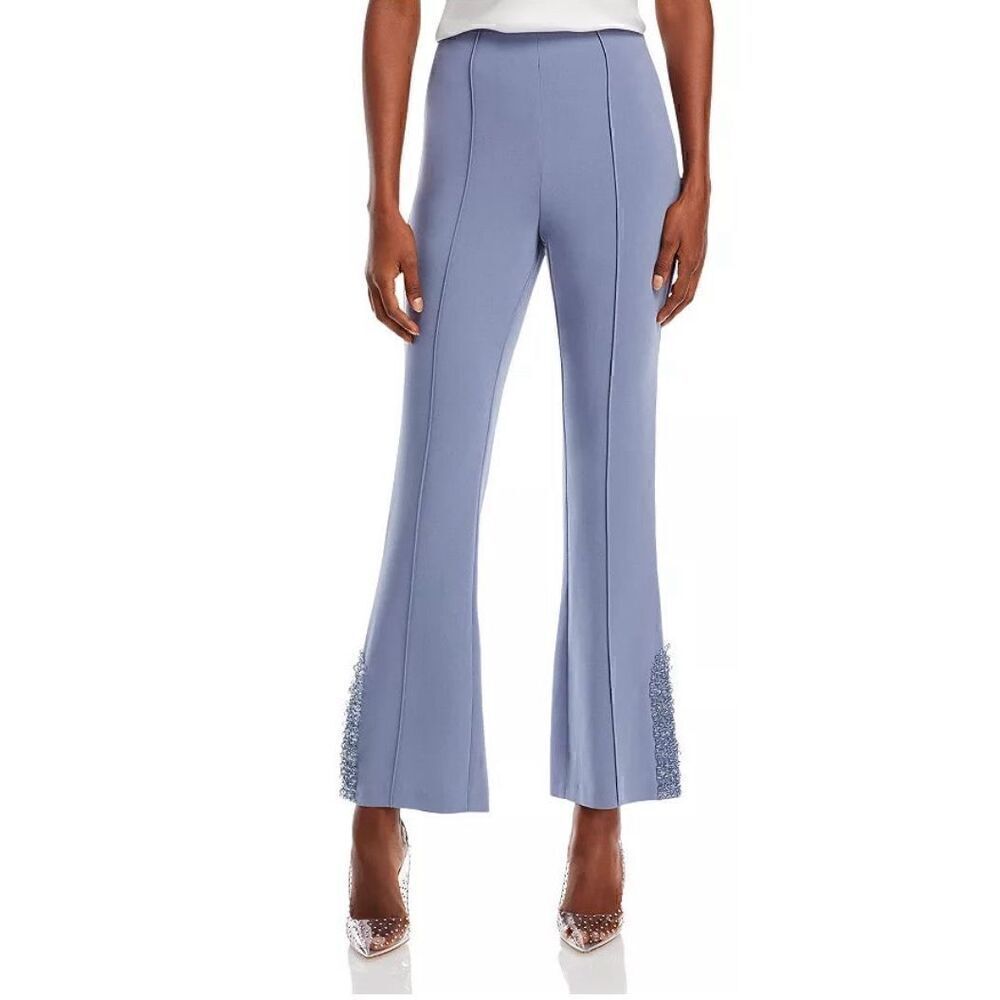 CINQ À SEPT KAYDEN BEADED FLARE PANTS in Slate NWT Size 2